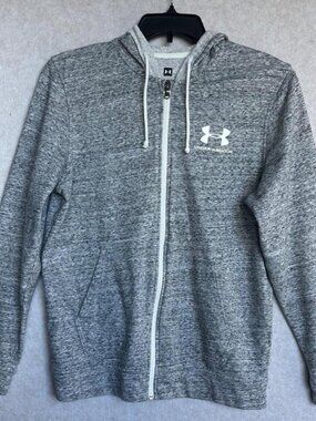Under Armour Men’s Hoddie Size M Gray Terry Full Zip